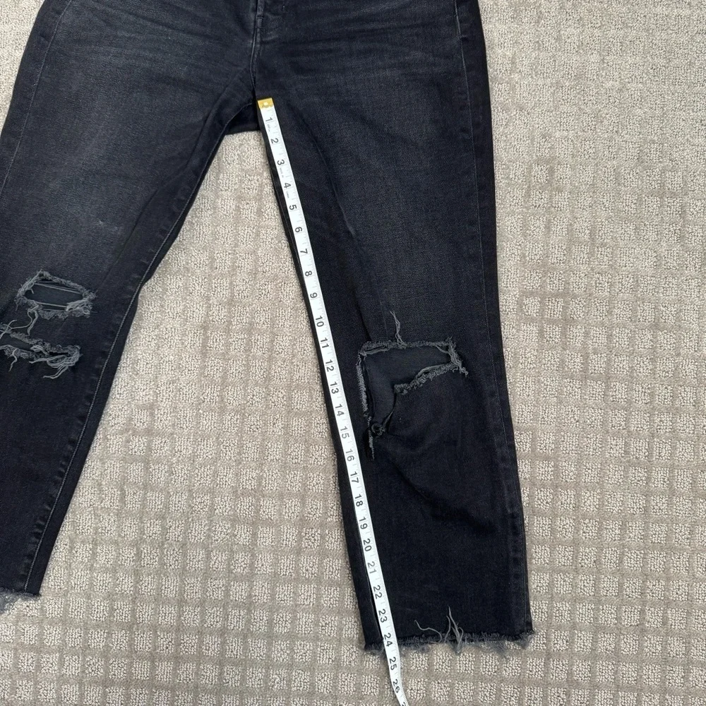 ÉTICA Tyler Boy Distressed Straight Ankle Raw Ziggy Denim Jeans Black Size 27 - Picture 8 of 8